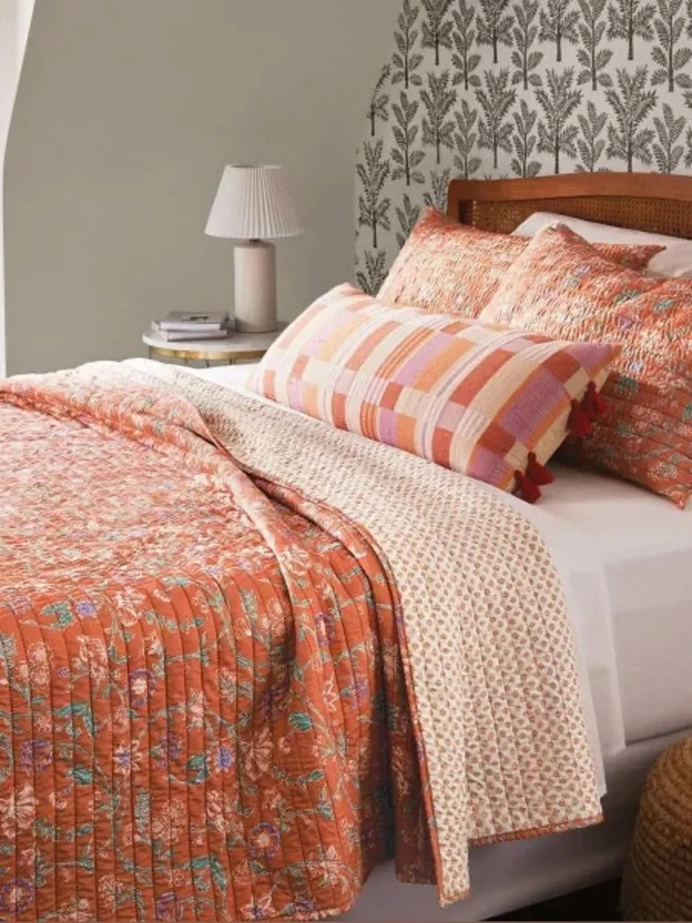 Floral Boho Reversible Printed Quilt Bronze - Full/Queen